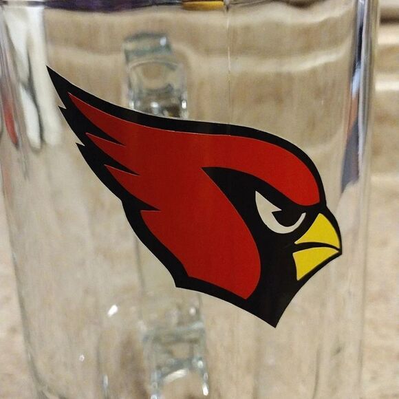 Libbey Arizona Cardinals Large 33oz 8" Tall Glass Beer Mug NWT - Picture 2 of 13